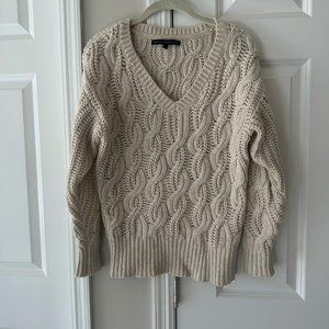 White House Black Market Cable Knit Sweater - Cream Size Small